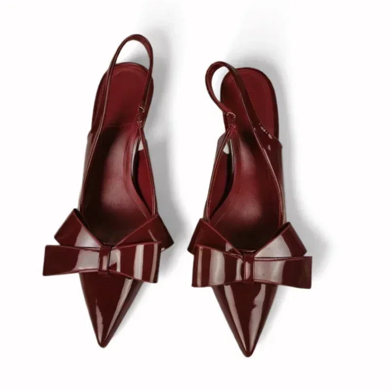Butterfly-Knot High Heels Women Sandals Pointed Toe Slingbacks for Summer Office & Wedding Wear women slingback sandals women high heels shoes women dress shoes