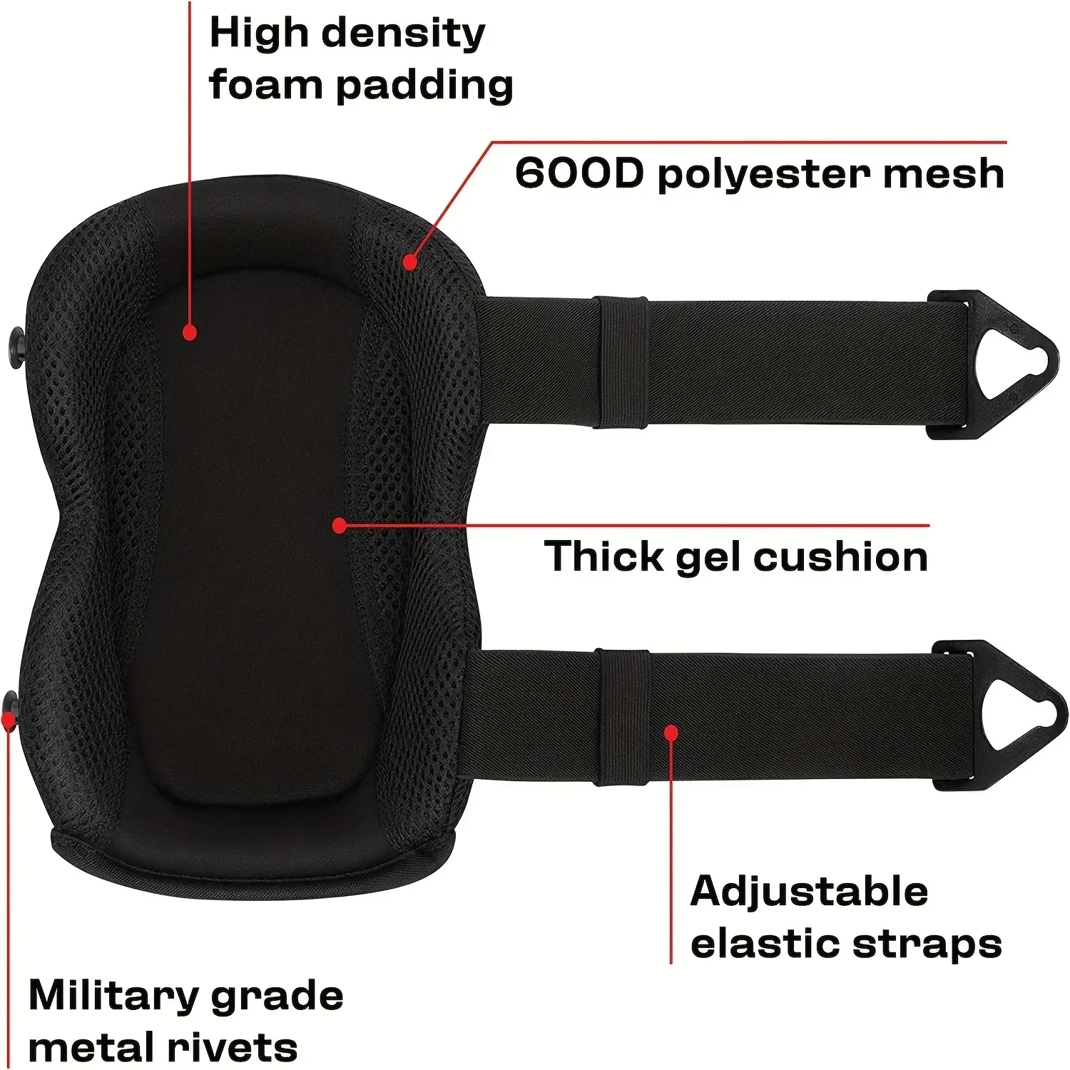 Knee Pads Professional For Work Gardening & Construction Double Straps and Adjustable Clips Industrial Heavy Duty Tactical