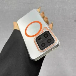Sleek Magnetic Clear Skin Feel Protective Phone Cover - Shockproof Bumper for IQOO 15 Ultra (Orange)