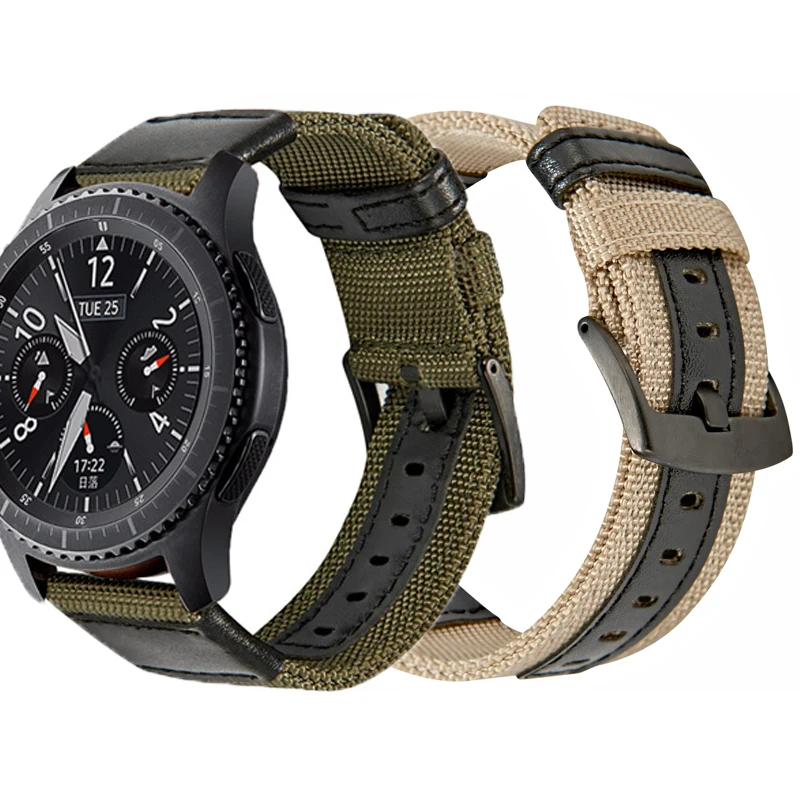 

20mm 22mm Canvas Strap for Samsung Gear S3/S2 Smart Watch for Samsung Watch 3 Nylong Watch Band 46mm