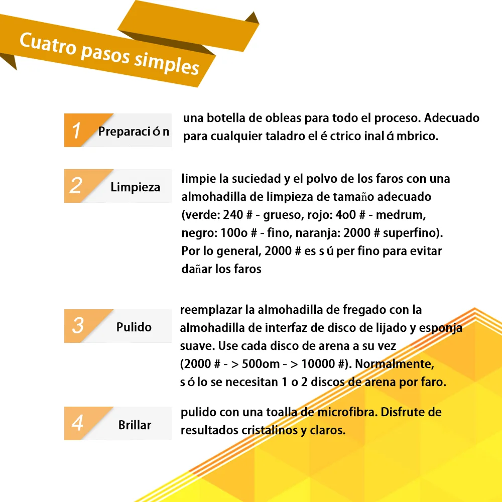 Kit de accesorios para reparación y pulido de faros de coche, kit discos de  lijado de luces para cuidado y restauración del automóvil, adaptador de  taladro Pad, sin taladro, M16, bricolaje, 21
