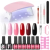 COSCELIA Nail Art Starter Set 6pcs Gel Nail Polish with 6W LED Drying Lamp Nail Polish Set Complete Full UV Gel Manicure Kit 1