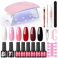 COSCELIA Nail Art Starter Set 6pcs Gel Nail Polish with 6W LED Drying Lamp Nail Polish Set Complete Full UV Gel Manicure Kit 1