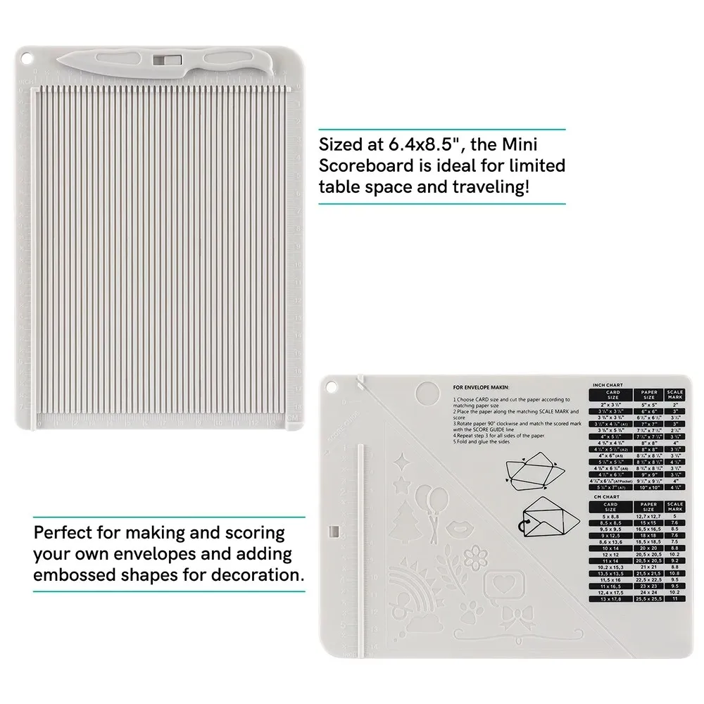 Multipurpose Handmade Mini Scoreboard Envelope Maker Create embossed lines and measuring crafts DIY pad