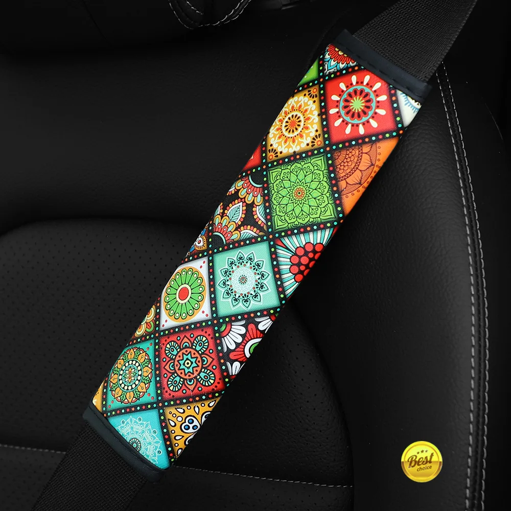 Car Seat Belt Shoulder Guard Pads Covers Protective Sleeve Bohemian Style Insurance Belt Shoulder Protection Auto Accessories seat belt protection,seat belt covers,seat belt protector,safety belt shoulder guard