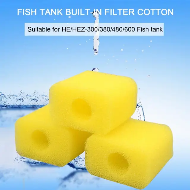 Pump Filter Sponge Yellow Scrubbing Resistant Thickening Fish Tank Replacement Filter Sponge Fish Tank Inlet Purify Water 3
