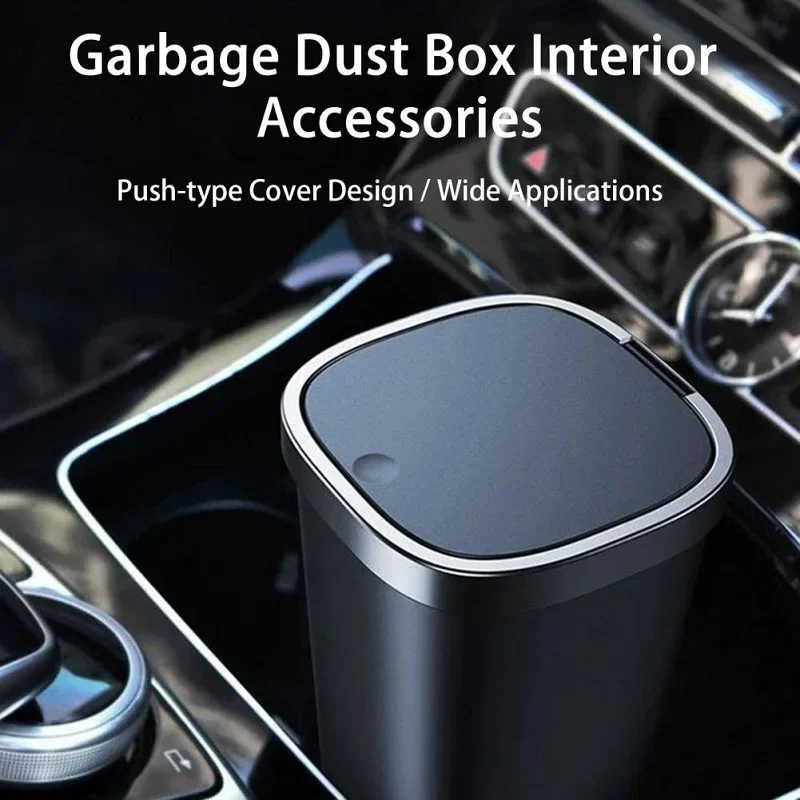 800ML Car Trash Holder Click Garbage Bin Ashtray Dust Case Trash Waste Bag Open Cover Auto Organizer Storage Box Car Accessories