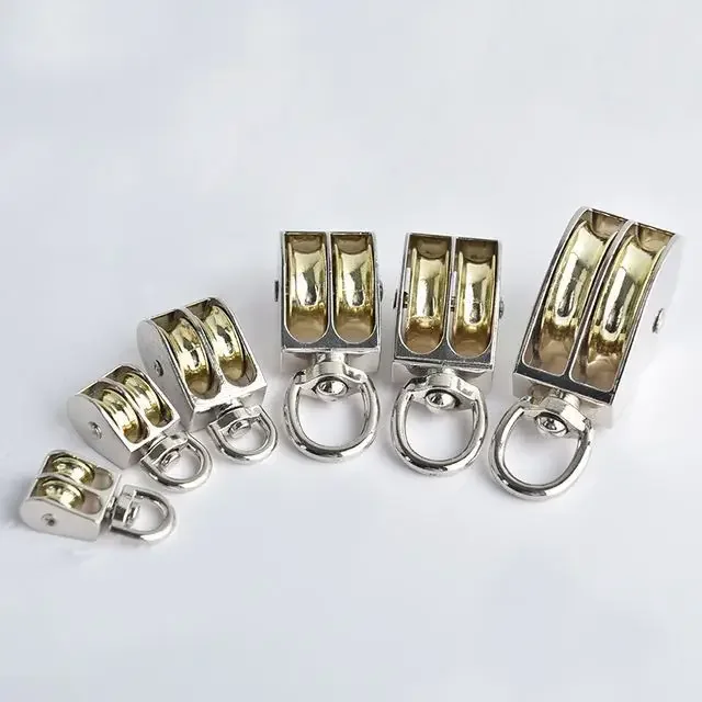 DIY Mini Metal Sheave Zinc Alloy Fixed Pulley Crown Block And Tackle Lifting Wheel Single/Double Pulley