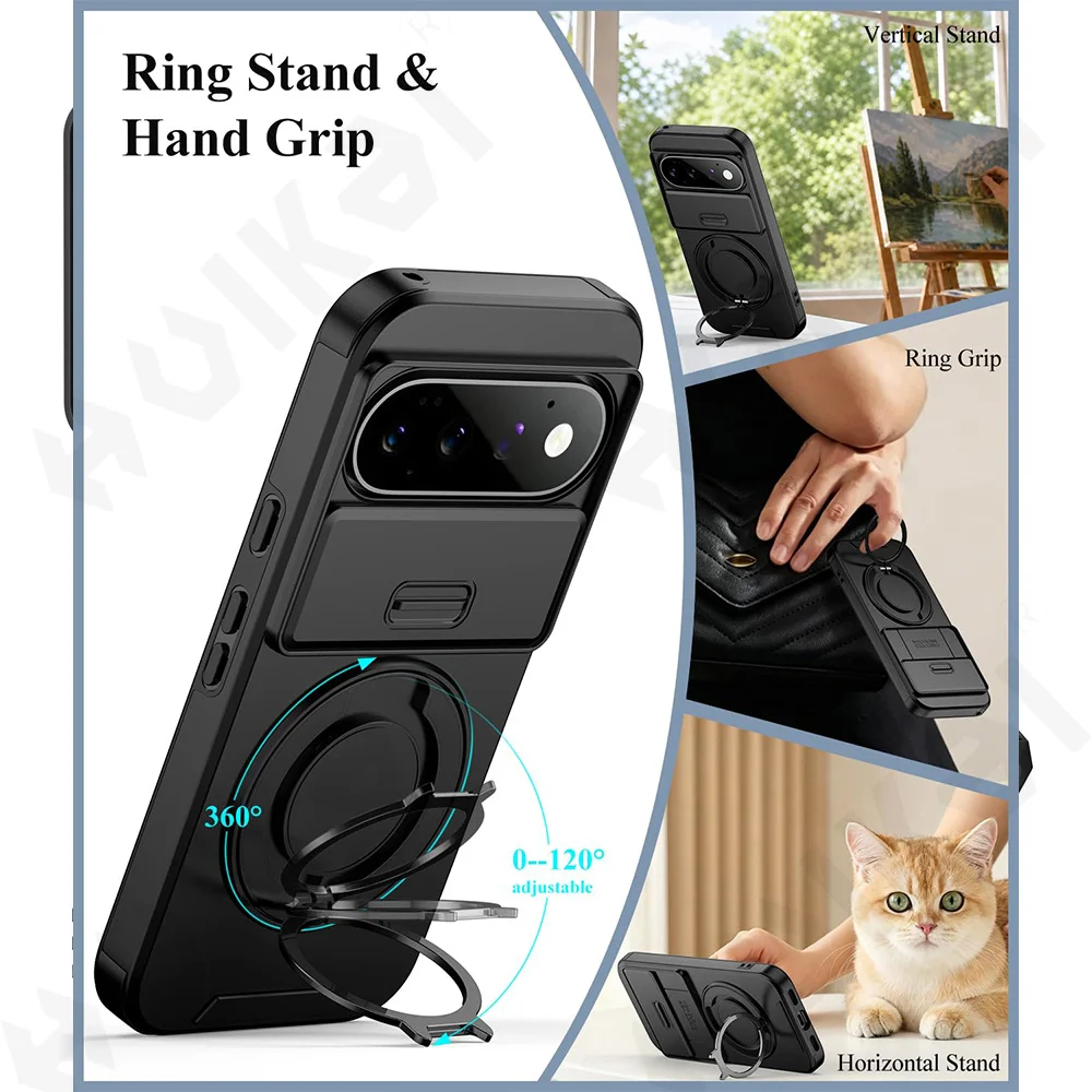 Matte Black Anti-Shock Protective Case with Slide Camera Protection