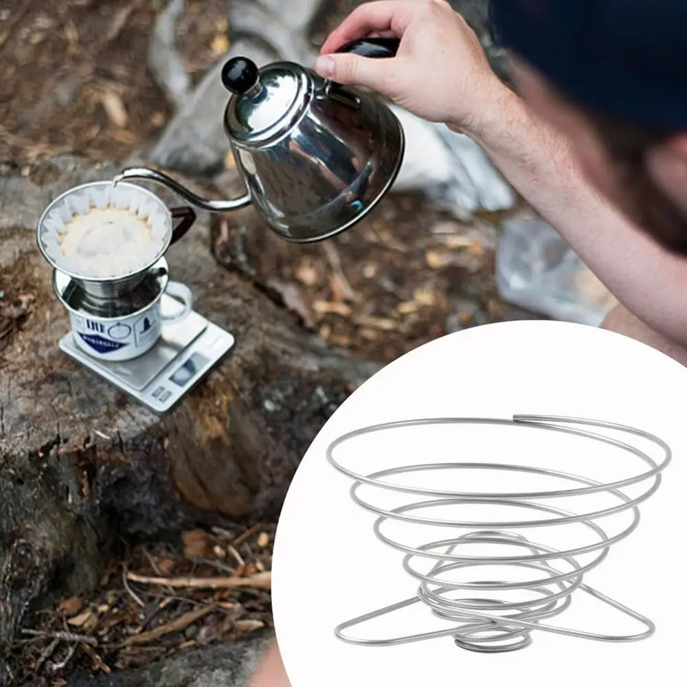 Outdoor Tools Stainless Steel Coffee Ground Camping Coffee Drip Rack Coffee Filter Cup Funnel Filter Cup Coffee Filter Holder