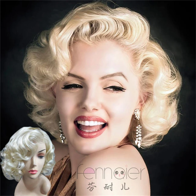 Parrucca Cosplay di Halloween donna Marilyn Monroe per sempre Marilyn  Monroe parrucca corta riccia dorata gioco di ruolo costumi di capelli  ondulati - AliExpress