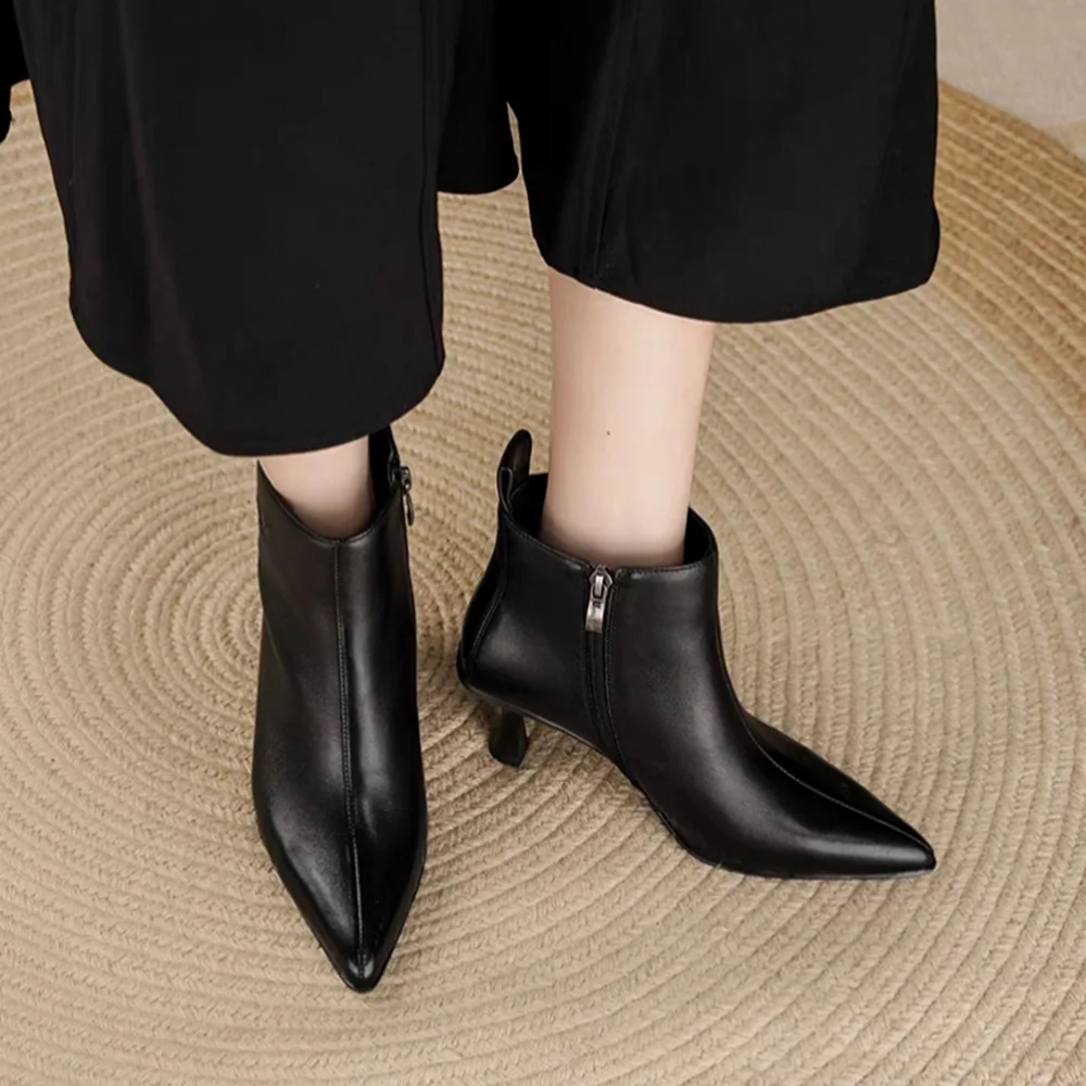 Designer-Genuine-Leather-Women-s-Shoes-Winter-Elegant-Ankle-Boots ...