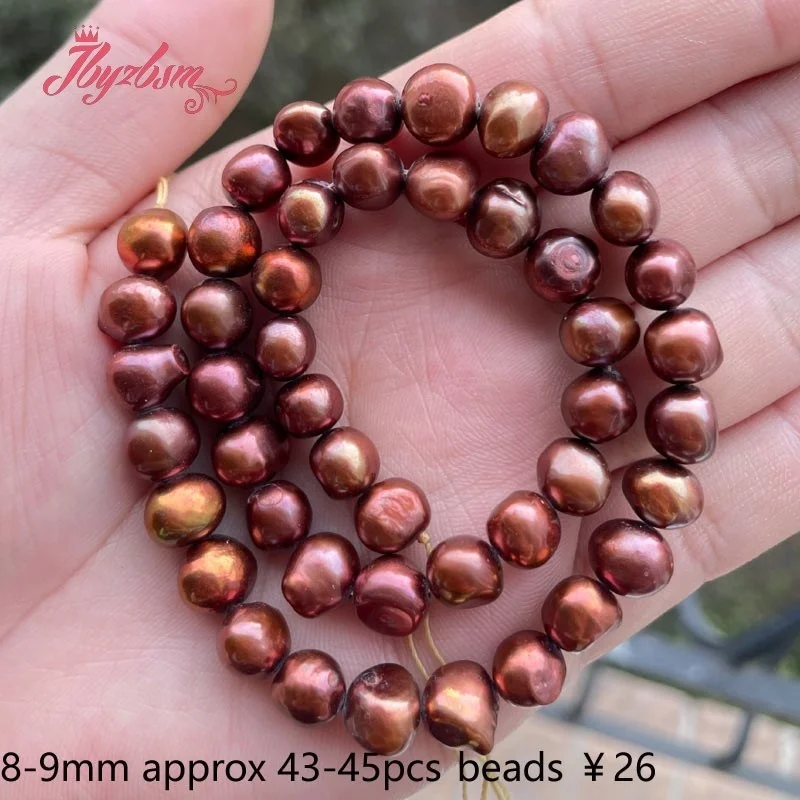 Collana di perle d'acqua dolce viola 9-10 mm