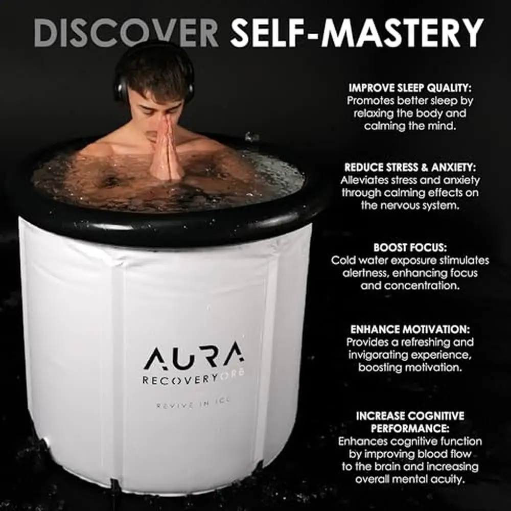 Cold Plunge Ice Bath Tub Muscle Recovery Therapy Portable Large Size Foldable Design Sturdy 6-Leg Structure US Based Brand 4