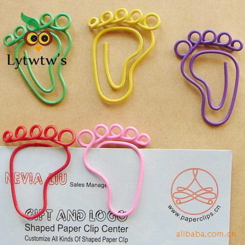 12 PiecesLytwtw's Foot Shape Paper Clips Creative Interesting Bookmark Clip Memo Clip Shaped Paper Clips For Office School Home paper clips