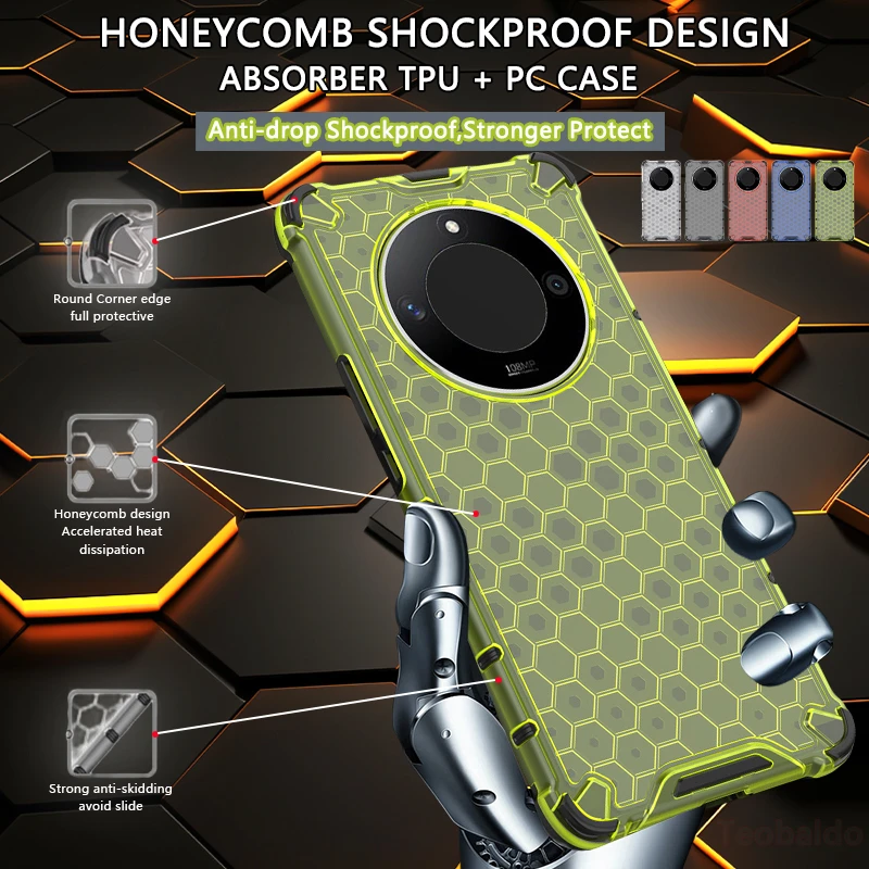 Shockproof Armor Bumper Protection Phone Case with Clear Back Cover