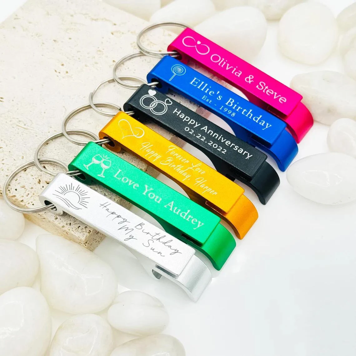 

5/10/30/50/100 шт. Персонализированная открывалка для бутылок, брелок с гравировкой, свадебные сувениры, пивоварня, гостиница, ресторан, логотип, индивидуальный подарок