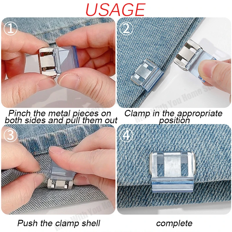 Adjustable Invisible Hem Clips for Pants and Jeans - No-Sew Anti-Drag Garment Shortening Solution (2-20 Pack)