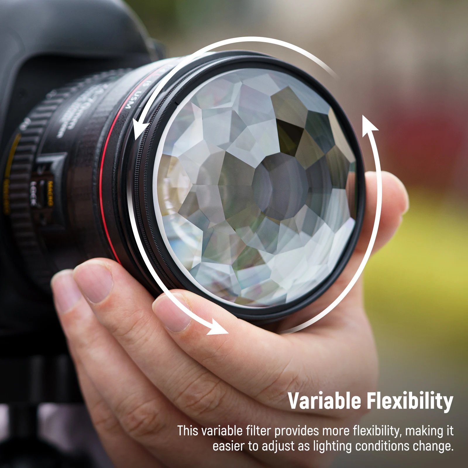 Kaleidoscope Prism Lens Filter, Photography Prism Crystal Glass Effect Filter wi