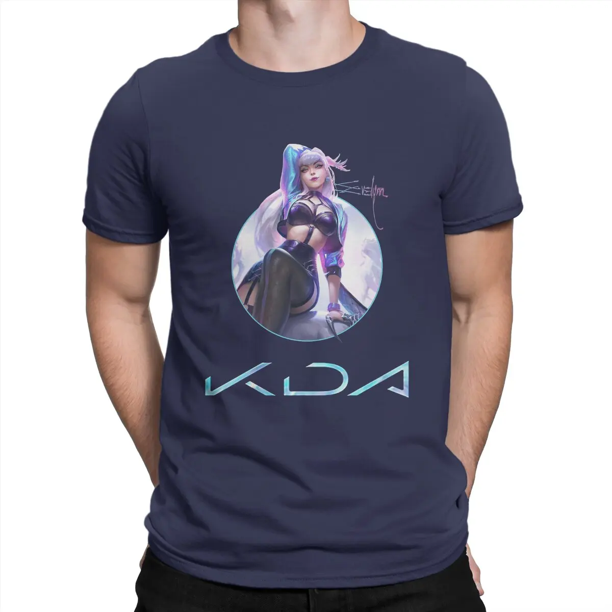 thumbnail image 1 of Camiseta Evelynn All Out para hombre, estilo Arcane League of Legends, LOL Game, de algodón vintage, cuello redondo, manga corta, 1 of 7