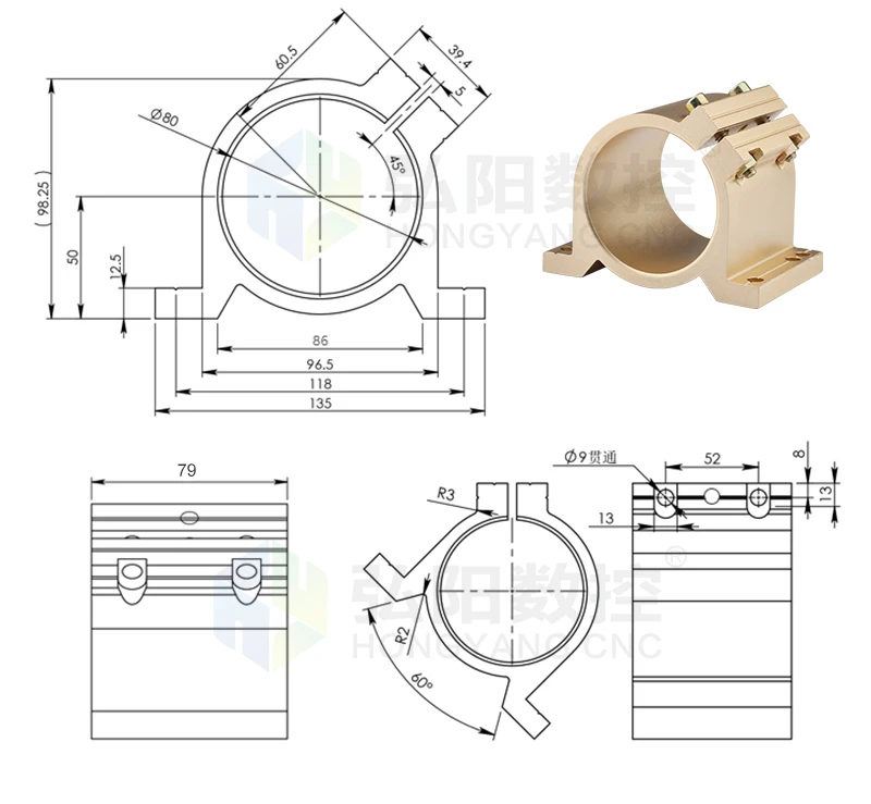 65 80mm motor fixação segurando assento suporte perfil alumínio fixo