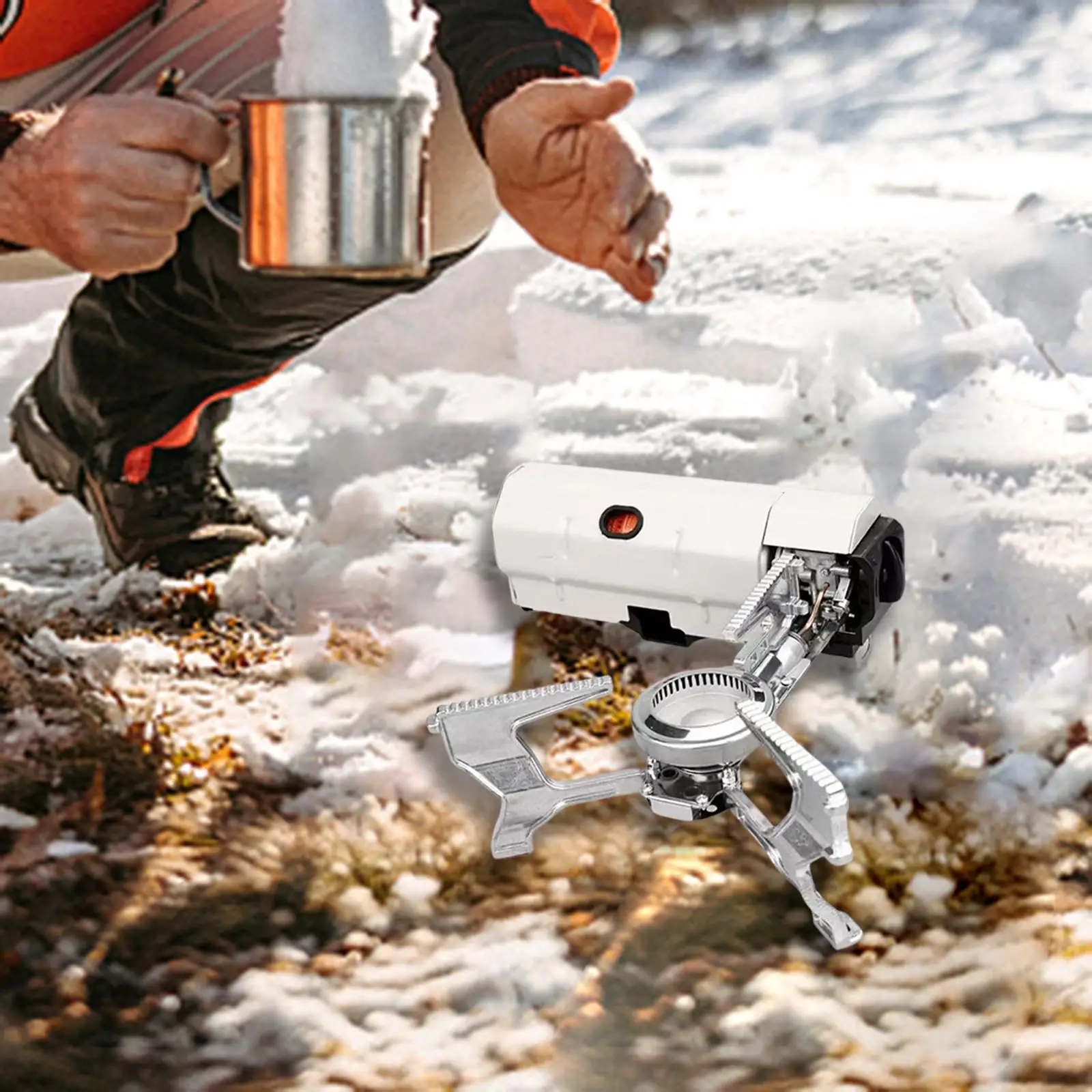 

Складная газовая печь для кемпинга, поставки из нержавеющей стали, компактная чайная плита с пьезозажиганием для нагрева, барбекю, пикника, пешего туризма