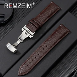 Genuine Calfskin Leather Handmade Watch Strap - 22mm (Brown)