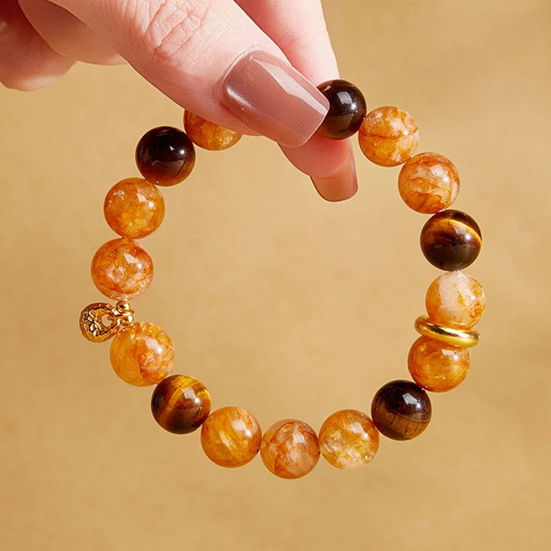 Mode Natürliche Tigerauge Stein Armbänder Buddha Healing Imitation Bernstein Perlen Armreif für Männer Frauen Yoga Energie Schmuck Geschenk