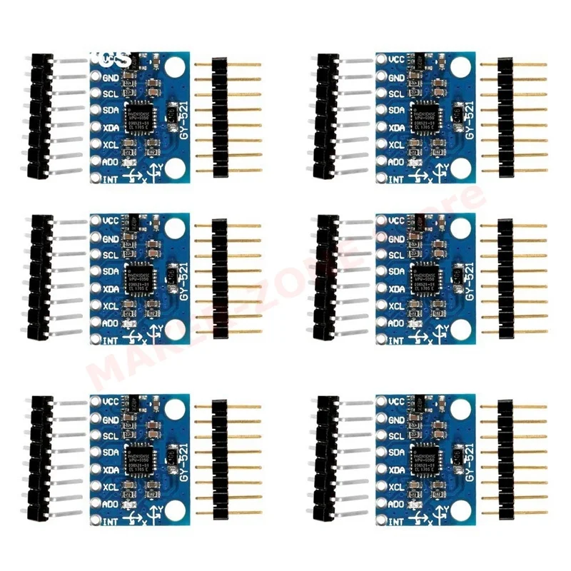 6 Pz Gy-521 Mpu-6050 Mpu6050 Kit Modulo, 6 Dof Mpu-6050 Modulo Sensore Giroscopio Accelerometro A 3 Assi 16Bit Per Raspberry Pi