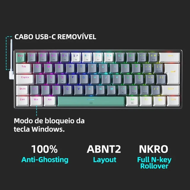 Anne Pro 2 60% Layout Bluetooth Mechanical Keyboard Hotswappable RGB  Backlight for Win/Mac - AliExpress