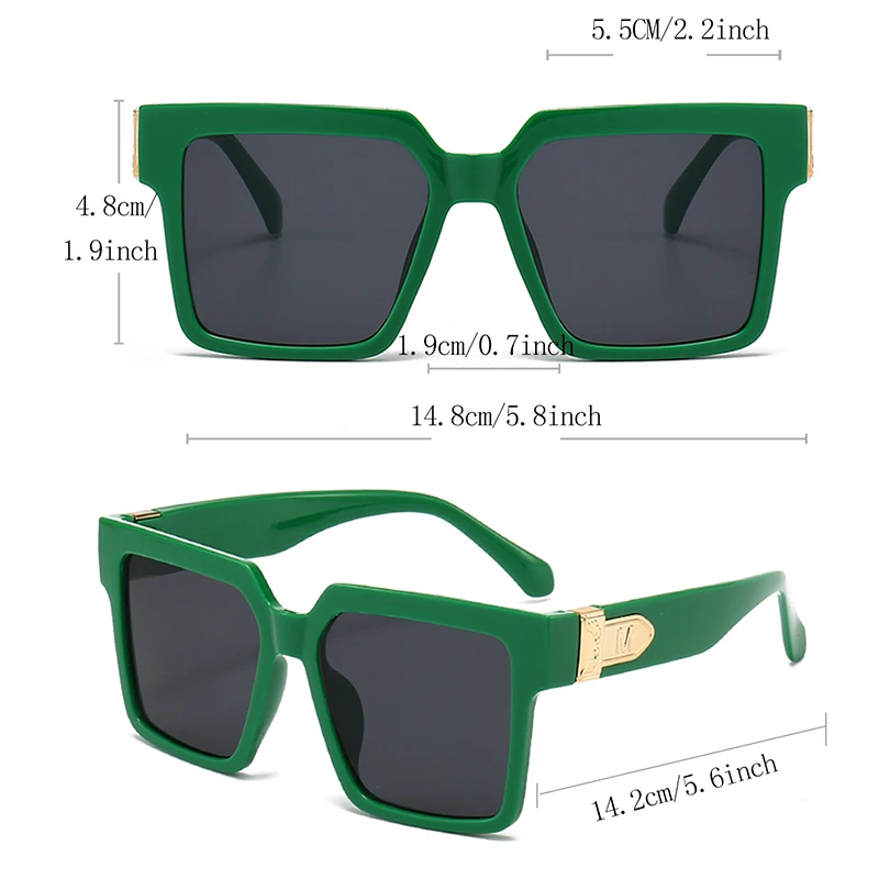 Neue Luxusmarke Designer Quadrat übergroße Sonnenbrille Männer Frauen Mode dicke Rahmen Brille Herren UV400 männliche Berühmtheit – Detail 11