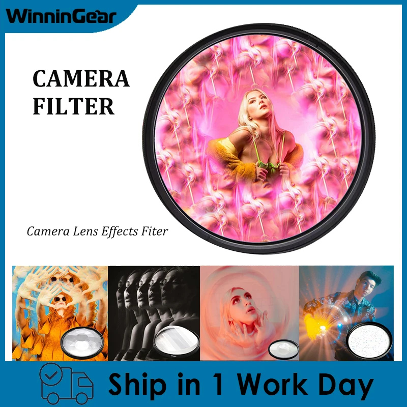 Camera Prism Filter Split Kaleidoscope 55/58/62/67/72/77/82mm Special