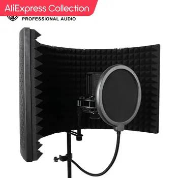 AliExpress 컬렉션 G-MARK 5 패널 반사 필터, 전문 스튜디오 녹음 마이크 절연 쉴드에 적합