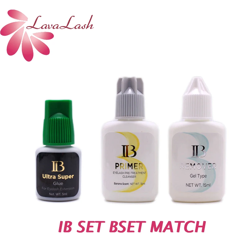 IB Set Ultra Super Glue Lash Primer Lash Remover for Eyelash Extensions Glue Fast Dry Long Time