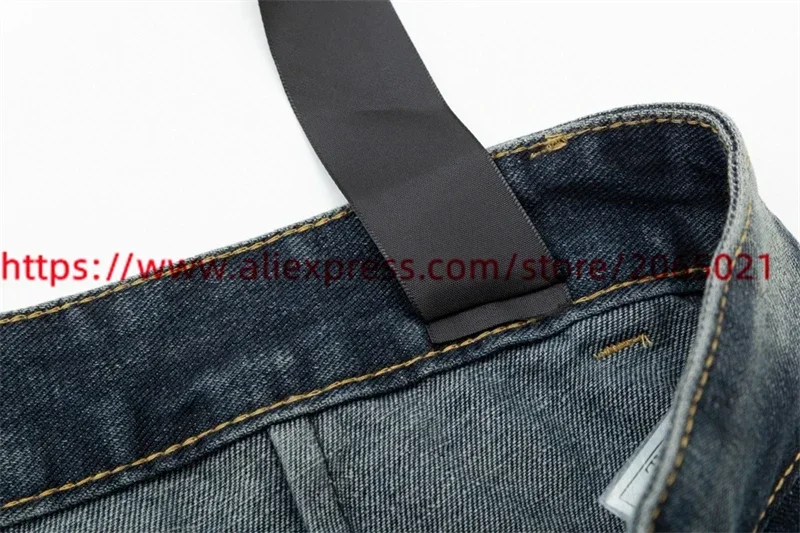 Description Picture 5 of itemHigh Street Washed Gradient Blue Micro Flared Leggings Jeans Men Women High Street Hip Hop Denim Pants