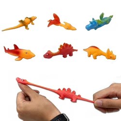 Dinossauro dedo estilingue brinquedo novidade borracha stretchable catapulta jogo de vôo engraçado bonito forma animal lançamento brinquedos para crianças 2022