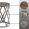 Farmhouse Cottage Galvanized Table, Weathered Brown, 13.5 x 13.5 x 20 4