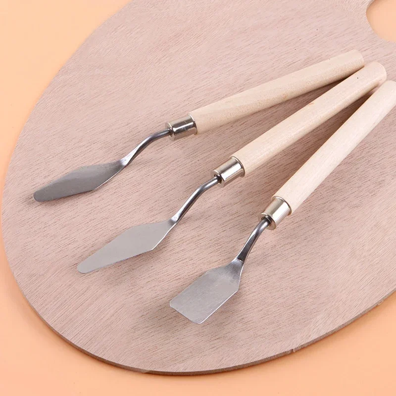 Oil Painting Knives 3Pcs/Set Stainless Steel Oil Painting Knives Artist Crafts Spatula Palette Knife Oil Painting Mixing Knife Scraper Art Tools