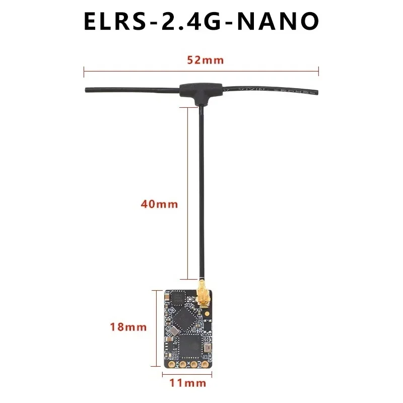 ELRS-Récepteur NANO ExpressLRS avec antenne de type T, prise en charge du WiFi, mise à niveau pour RC FPV Traversing Drones Parts, 915MHz, 2.4GHz