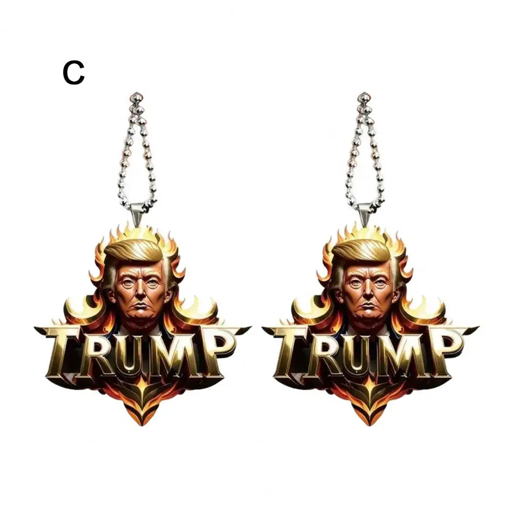Fence Trump Ornament Funny Trump Christmas Decoration Cartoon Acrylic Ornaments Christmas Tree Home Decor Office christmas decorations