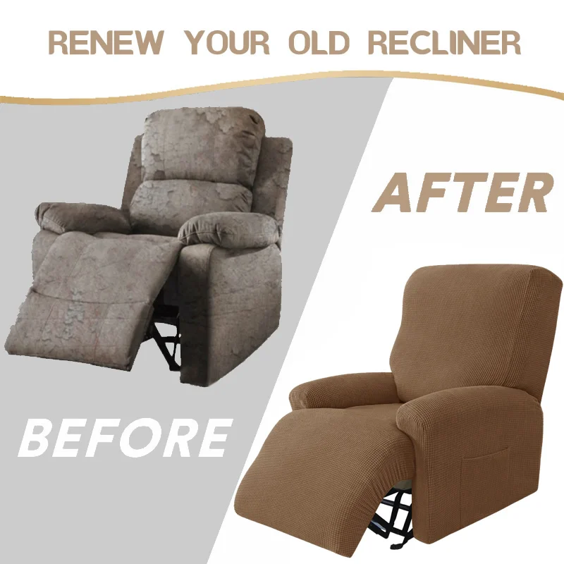 Polar Fleece Recliner Sofa Cover Elastic All Inclusive Boy Chair Cover Relax Armchair Sofa Cover Furniture Cover For Living Room 5