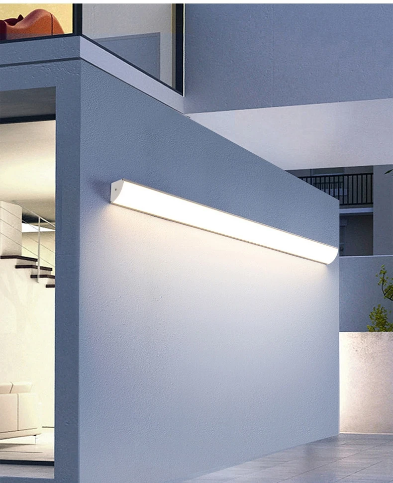 Minimalist Strip Wall Lamp Ip65 Outdoor Waterproof Wall Lamp Garden Villa Porch Courtyard Outdoor Lighting Exterior Wall Lamp