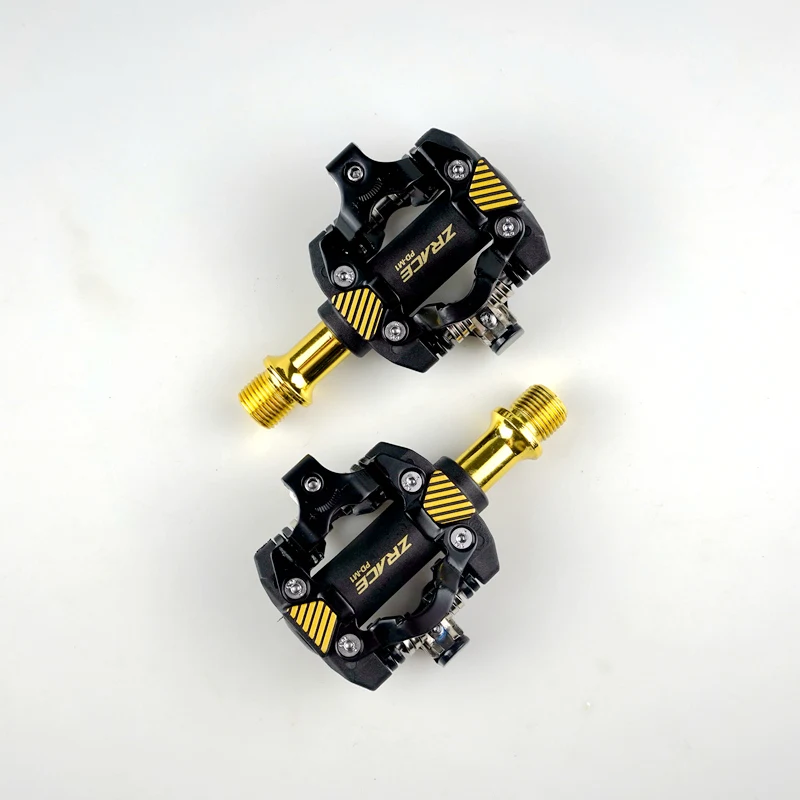 Фото Золотые самоблокирующиеся педали ZRACE PD-M1 SPD для горных велосипедов, 332 г №4
