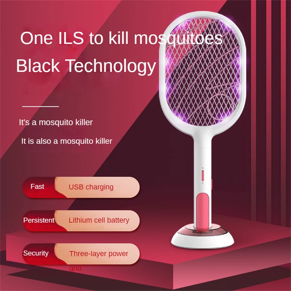 Vendita Calda 3000V Electric Racket Swatter Zapper Usb 1200Mah Ricaricabile Mosquito Swatter Kill Fly Bug Zapper Killer