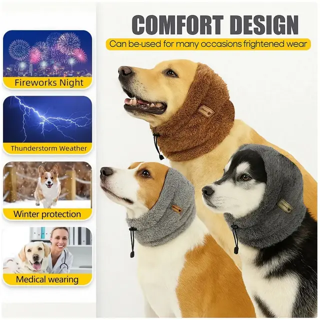 Winter Keep Warm Reduce Noise Prevent Fright Adjustable Soft Comfortable Multiple Models Choose Dog Headgear Pet Supplies 6