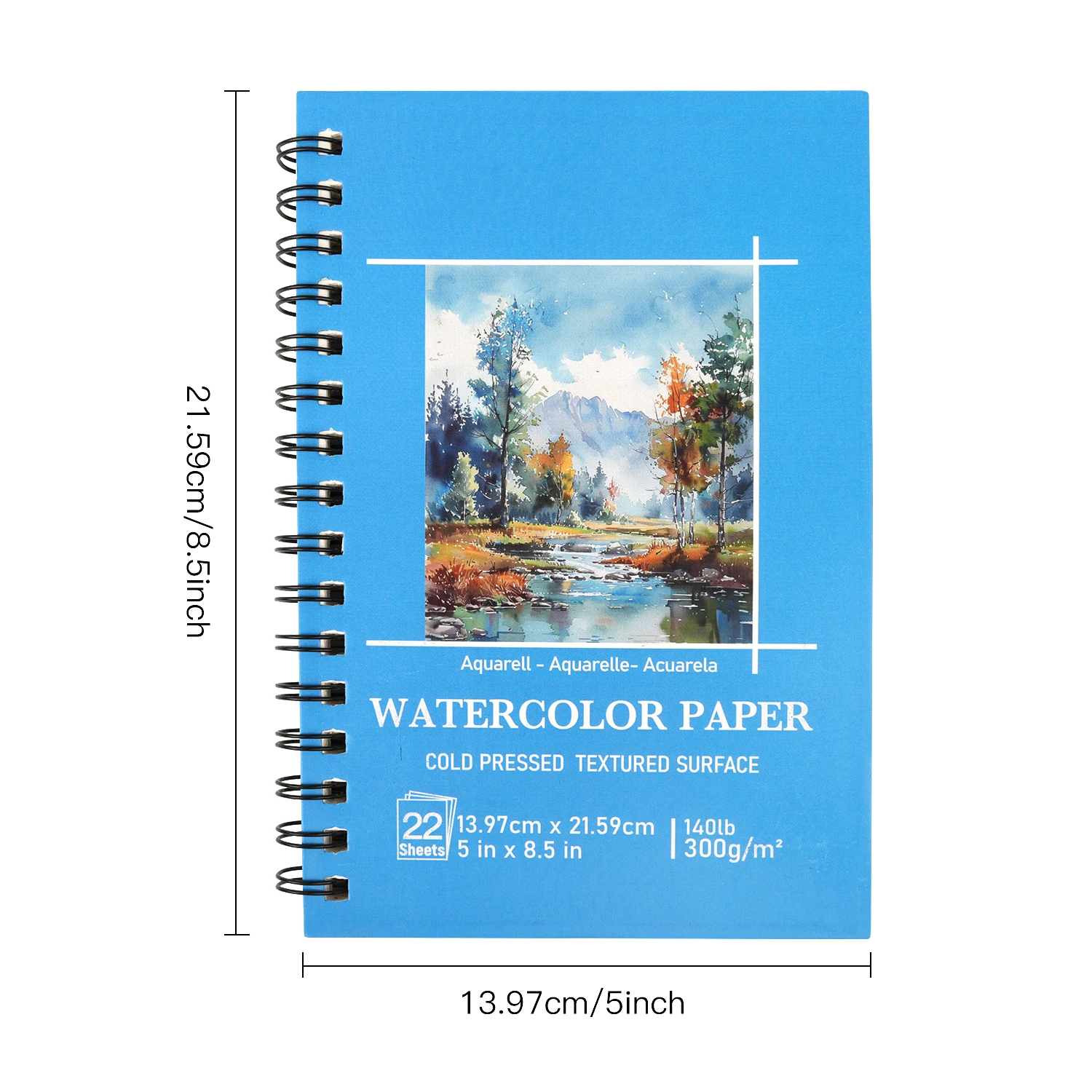 Watercolor Paper- 30 Sheets 5 x 8.5-inch Cold Pressed Watercolor Pad - 140LB/300GSM Art Paper Block for Watercolor Gouache Ink 6