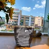 Large Capacity Plaid Fabric Storage Bag Portable Clutch Make Up Pouch Fashion Coin Key Bag Sanitary Napkin Pads Zipper Pouch 5