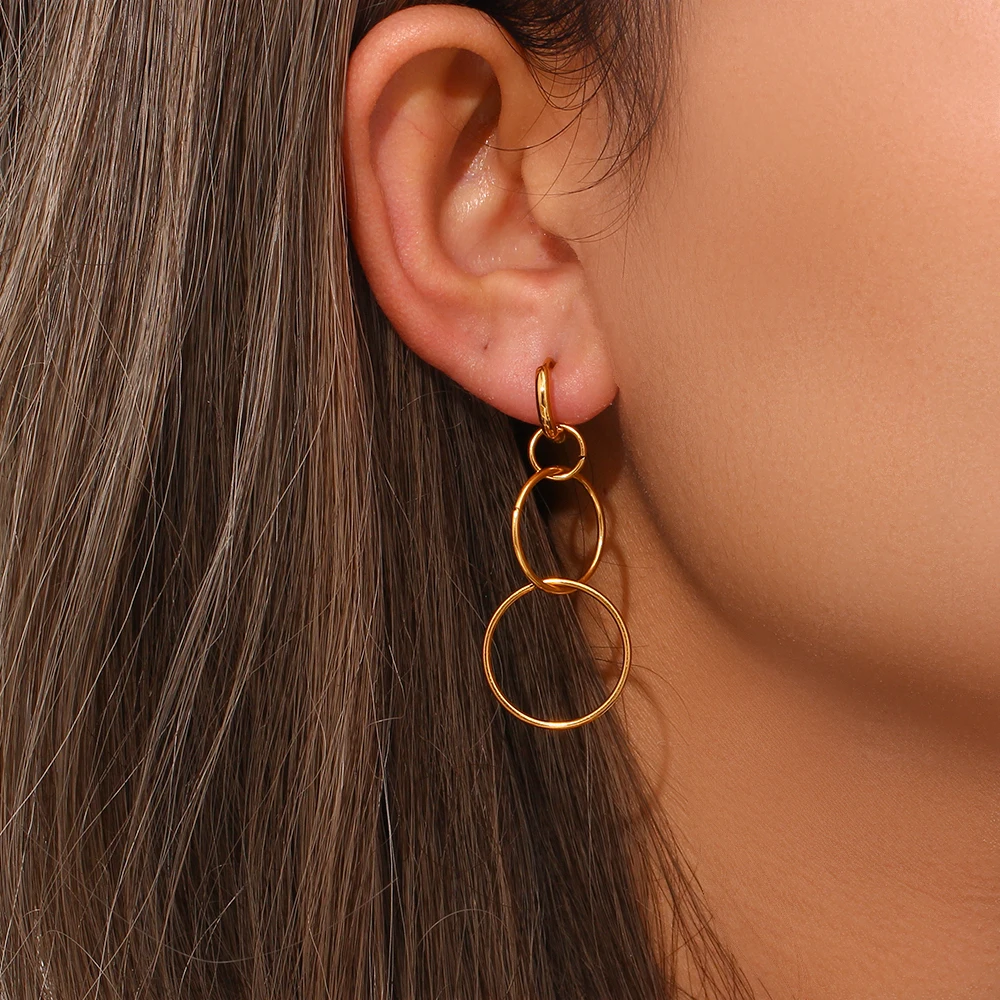 Orecchini Cerchio Donna MARLION JEWELS In Argento 925 O Placcato Oro 18k - Design Elegante E Ipoallergenico