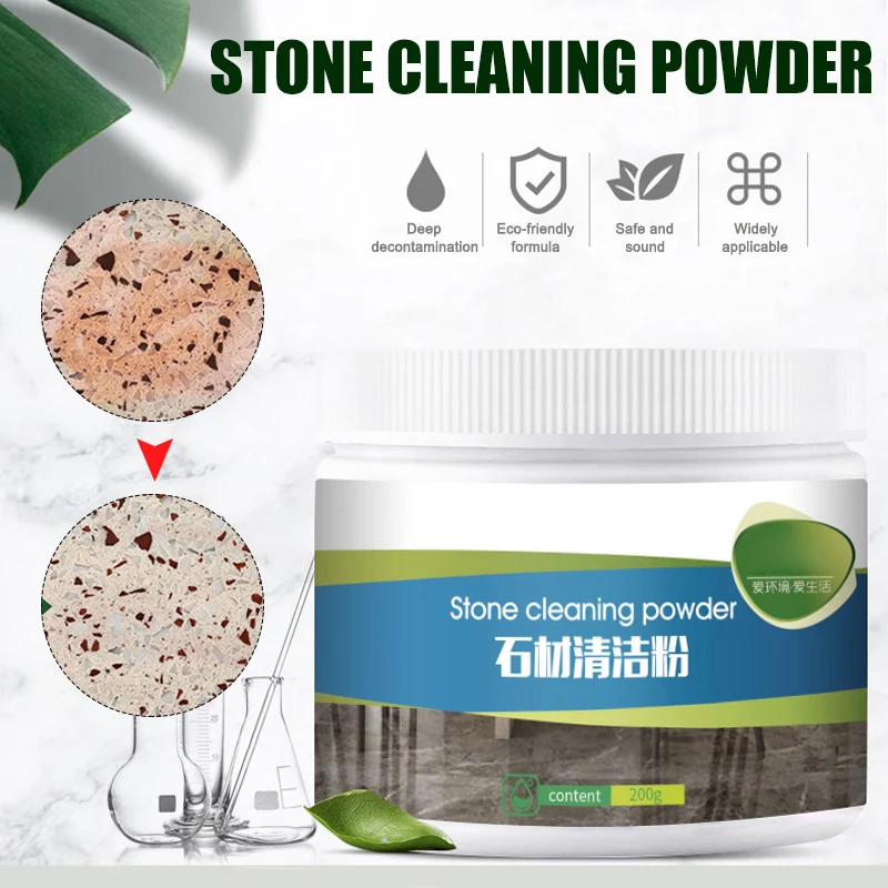 200g Granite Stone Stain Floor Remover Oil Stain Cleaning Powder For Kitchen Bathroom Tiles Flagstone Strong Cleaner Tool
