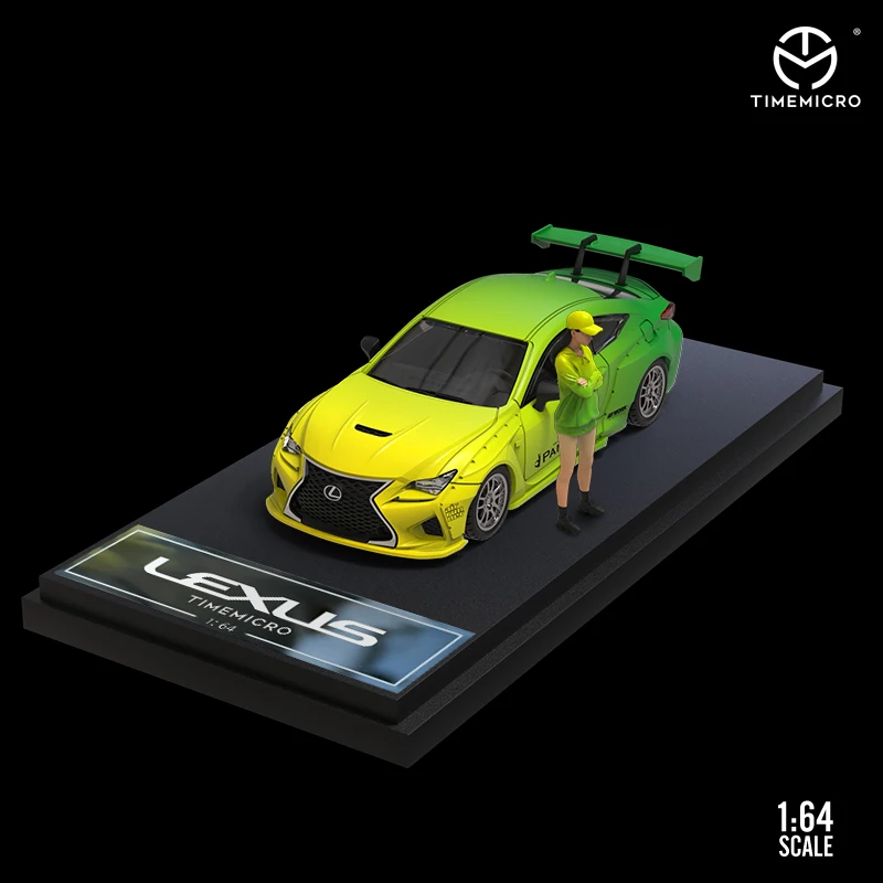 

TimeMicro1:64 Lexus matte-желтая модель автомобиля с градиентом